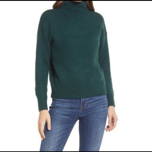 Madewell deep forest green XL sweater mock neck nwot - Picture 4 of 14